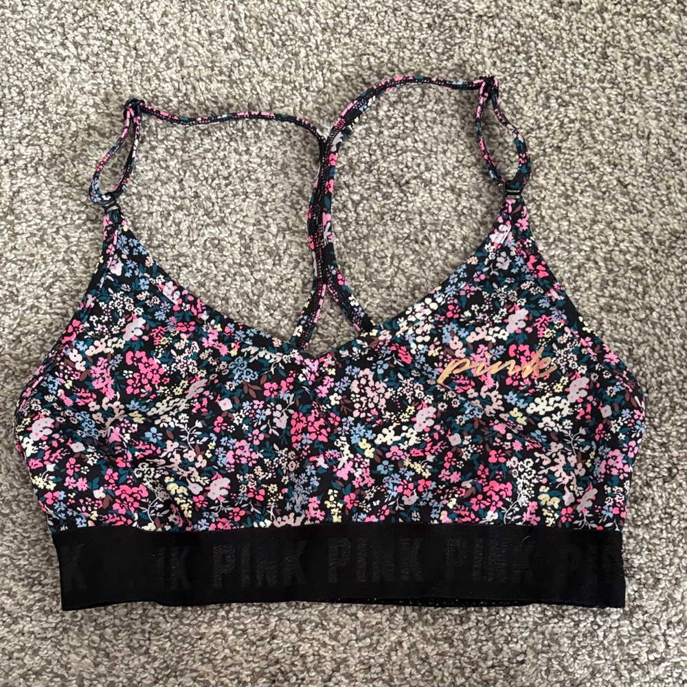 PINK Victoria's Secret Floral Print Sports Bra